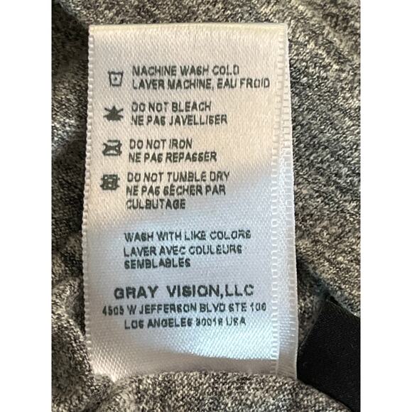 John Elliott Long Sleeve Tee 2 Heather Gray Made in USA Crew Neck Soft Stretch - Picture 8 of 8